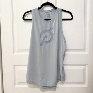 Women Peloton Distance Shirttail Tank Top Workout in Blue Gray Size Large